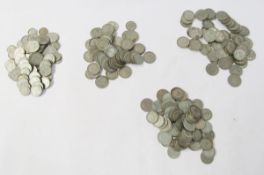 Pre 47 scrap silver coinage of George V and George VI, half crowns, florins and shillings, weight