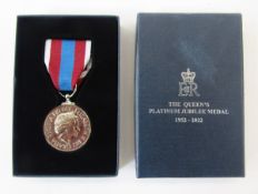 Queen Elizabeth II platinum jubilee medal 1952-2022 in original box of issue.
