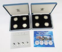Royal Mint silver pattern sets (2), 2003 and 2004 sets, struck in sterling silver, 2003 pattern