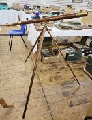 Large telescope made by Spencer Browning and Co of London, together with mahogany tripod and