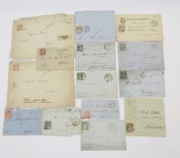 Stamps of Switzerland: Early entires, covers, postcard and fronts (14), some commercial, with