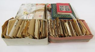 GB stamps: Large accumulation in 4 cardboard boxes of mint and used, mainly definitives and