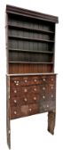 Late 19th / early 20th century mahogany apothecary shop cabinet, (one section of a corner unit), the