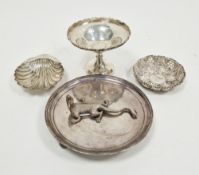 Victorian silver scallop shell-shaped butter-dish, hallmarked Sheffield, 1901, a small silver