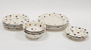 Collection of Emma Bridgewater polka dot pattern dinner wares, printed black marks, comprising