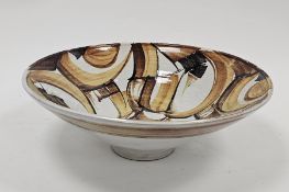 Alan Caiger-Smith (1930-2020) for Aldermaston Pottery, a large flared conical footed bowl, painted