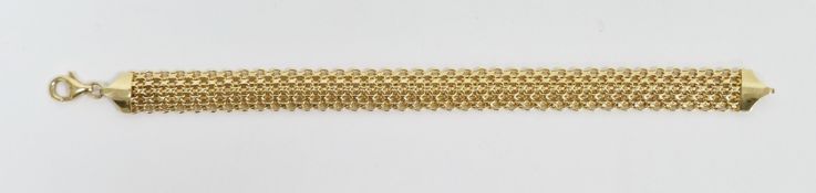 18ct yellow gold fancy multi-link bracelet, stamped 750,  19.4cm long, approximate weight 11.2 grams