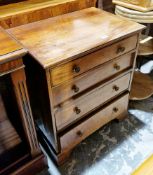 19th century mahogany chest in the George III manner, the rectangular top with ogee moulded edge