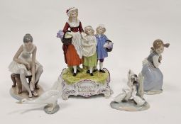 Early 20th century Dresden porcelain 'Yardley's Old English Lavender' advertising figure group
