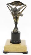 After A E Lejeune, Art Deco bronze car mascot in the form of the ' Speed Nymph ' with registration