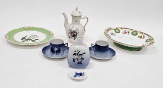 Collection of Royal Copenhagen porcelain including two Christmas pattern coffee cans and saucers,