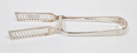 Edward VIII silver asparagus tongs Sheffield 1937 makers Goldsmiths & Silversmiths Co. Ltd, having