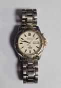 Gent's Seiko Kinetic Titanium SQ100 bi-colour stainless steel bracelet watch, the circular dial with