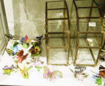 Collection of contemporary bisque porcelain models of butterflies from the Franklin Mint Butterflies