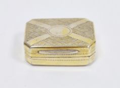 George III silver gilt vinaigrette, Birmingham (date letter rubbed), Matthew Linwood, of rectangular
