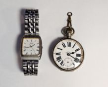 Gent's Seiko stainless steel bracelet watch, the rectangular dial with date aperture and a silver