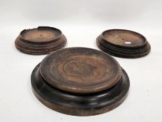 Three 19th and early 20th century wooden carboy pharmaceutical glass bottle stands, all of