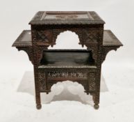 19th century North Indian Mughal influence carved hardwood occasional table in the Liberty manner,