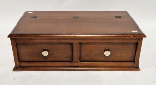 1930's/40's oak blanket box with hinged lid, over two faux drawers on a plinth base, 31cm high x