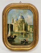 20th century Italian school Oils on card  Set of three Venetian scenes including St Mark's Square,