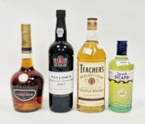 Taylors late bottled vintage port, 2011, a Courvoisier VSOP fine champagne cognac, 70cl, 40% vol,