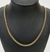 9ct yellow gold double link necklace, 47cm long, approximate weight 25.2 grams