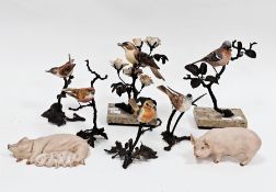Aynsley porcelain model of a sow and litter after John Aynsley, circa 1975, printed black marks