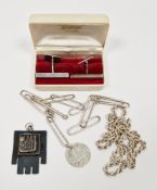 Pair of mid-century Swedish sterling silver bar cufflinks with swivel fastenings, by B. Sorling of