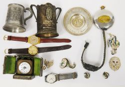 Mixed lot of costume jewellery, silver and collectable items including enamel and crystal glass