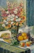 Vandaele/Yandaele? (20th century) Oil on canvas, mounted on panel Still life with flowers in a vase,
