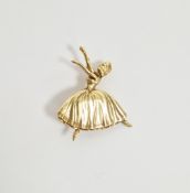 9ct yellow gold brooch in the form of a dancing lady, stamped Candida to back, 3cm high, approximate