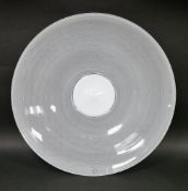 Large Venini glass incalmo charger after a design by Tapio Wirkkala, of circular form with white