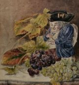 J. E. Hargreaves Watercolour Still life of toby jug and grapes, signed lower left, framed and