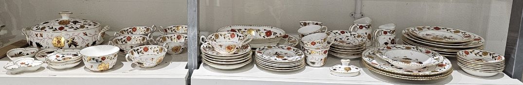 Royal Crown Derby Imari pattern composite part dinner service, 20th century, printed iron-red marks,