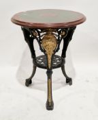 Late 19th/early 20th century cast iron pub table by Gaskell and Chambers Ltd of Birmingham, the