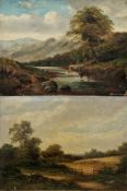B. Philips (19th century) Oil on canvas River landscape with cattle watering, signed lower right,