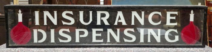 Early 20th century chemist's pharmacy illuminated shop display advertising sign, having white text