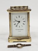 20th century brass carriage clock, the dial inscribed Matthew Norman London, approx 12.5cm high
