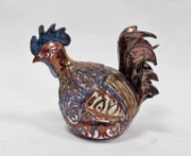 Edgar Campden for Aldermaston Pottery, a model of a cockerel enriched in ruby lustre and blue