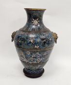 Chinese cloisonne enamel and gilt-bronze baluster vase, Qianlong period (1736-1795), divided by four