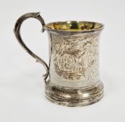 Victorian silver engraved mug, hallmarked London, 1851, makers marks for Charles Reily & George