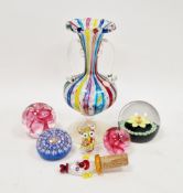 Collection of paperweights and other items including a Perthshire (Crieff) millefiori close packed
