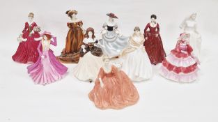 Ten Coalport bone china figures of ladies including The Millennium Bride, limited edition 889/
