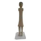 Han Dynasty stick pottery figure with pigment, 206BC to 220AD, used in the tombs of emperors to