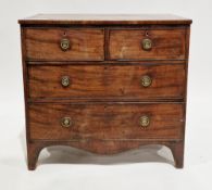 Early 19th century mahogany chest comprising two short and two long graduated cockbead drawers