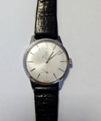 Gent's Omega Seamaster 30 stainless steel strap watch, the silvered circular dial with baton markers