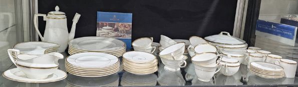 Royal Worcester bone china Viceroy pattern white and gilt part dinner service with six settings,