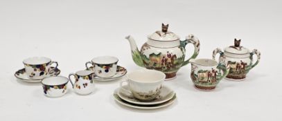 Wedgwood pottery hunting relief moulded part tea service, early 20th century, impressed marks,