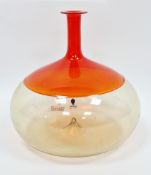 Tapio Wirkkala (1915-1985) for Venini Murano compressed globular bottle-shaped vase from the Bolle
