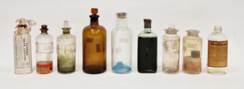 Group of assorted late 19th/early 20th century medicine and apothecary bottles and assorted